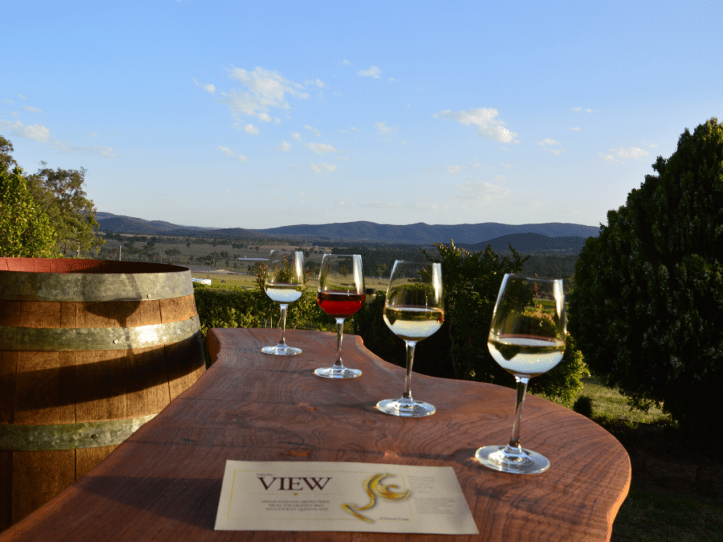 Sunset wine tasting in Granite Belt Wine Country at View Wine.