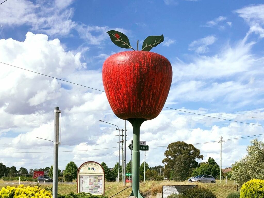 The Big Apple outside Vincenzo's in Stanthorpe, Granite Belt Wine Country.